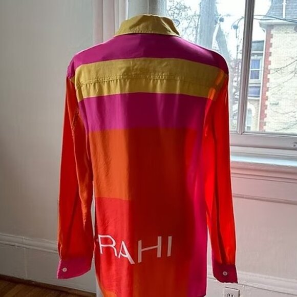 The Yorkville Color Block Silk Blouse - Picture 3 of 3